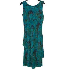 Tianello Iris Dress Sz LG Floral Midi Maxi Long Y2K Inspired Rayon